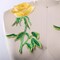 9.5 Inch Pineapple Yellow Rose Embroidery Patch Iron On Applique for Jackets Bras